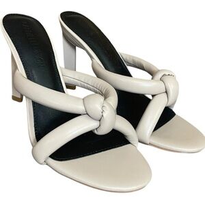 Gabrielle Union Fatima knotted puffy Strap heeled mule sandals 8.5